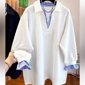 White and Blue womens Shirt